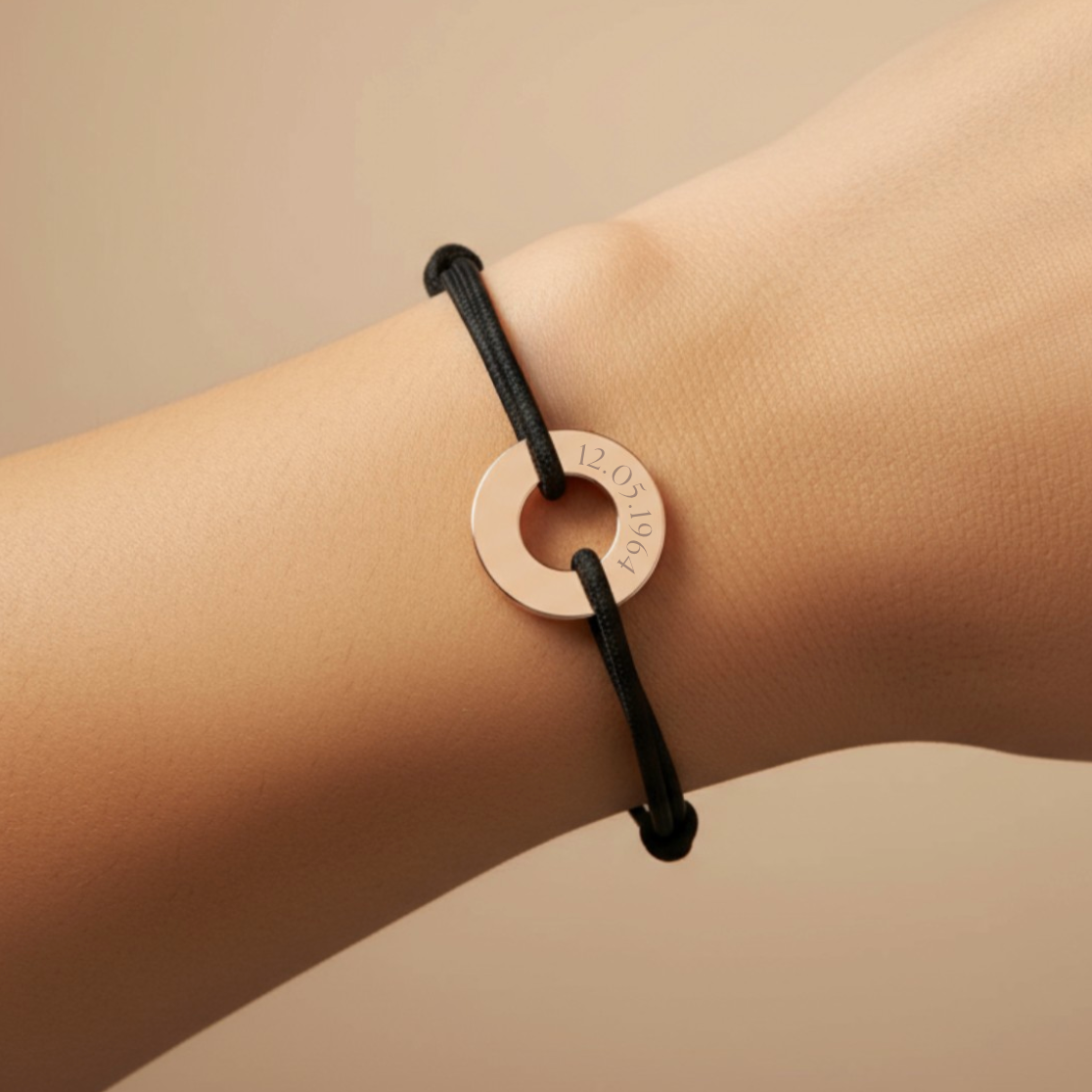 Bracelets Harmonie Noir personnalisés en or 18 carats