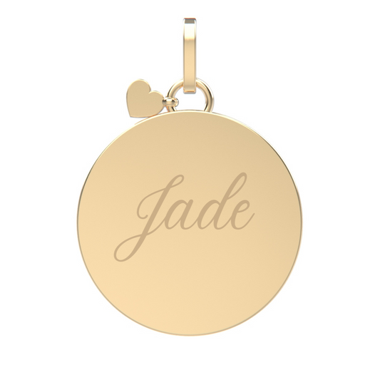 Aléria - Médaille or 18 carats charm cœur gravée | Médalhia