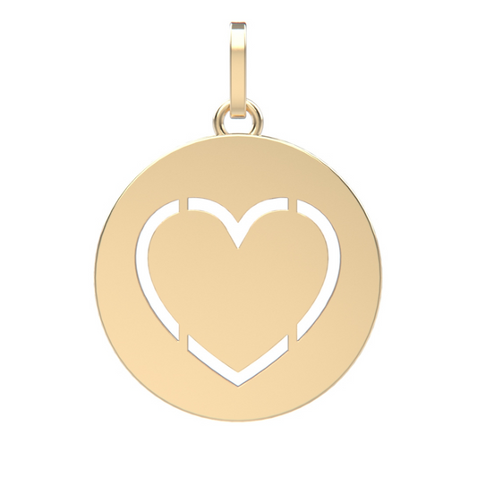 Vérone - Médaille cœur ajourée en or 18 carats | Médalhia