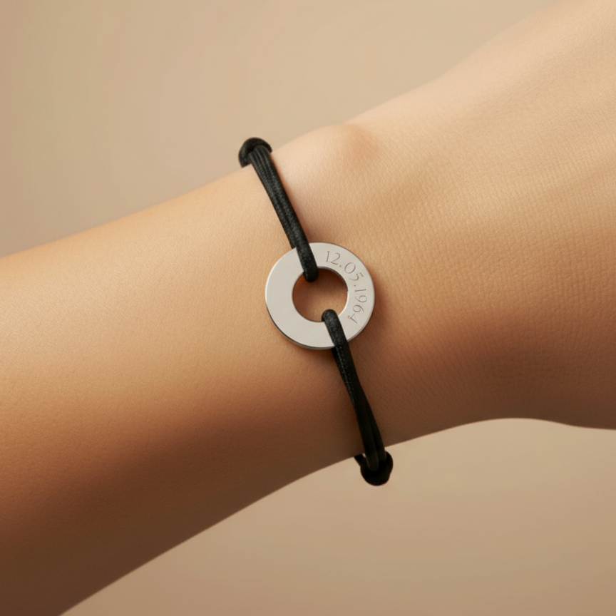 Bracelets Harmonie Noir personnalisés en or 18 carats