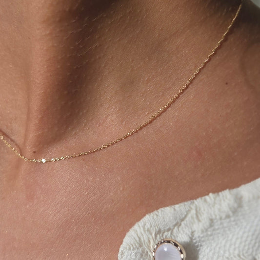 Chaîne en or 18 carats mailles Singapour - Atelier Paris | Médalhia