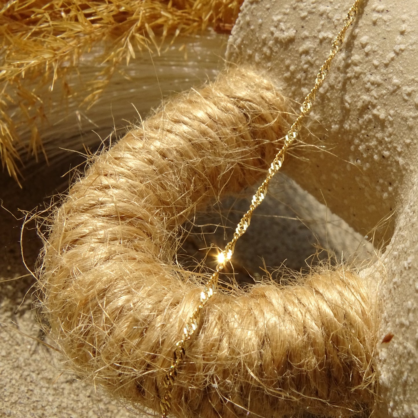 Chaîne en or 18 carats mailles Singapour - Atelier Paris | Médalhia