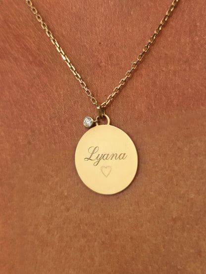Holbox - Médaille or 18 carats diamant charm | Médalhia