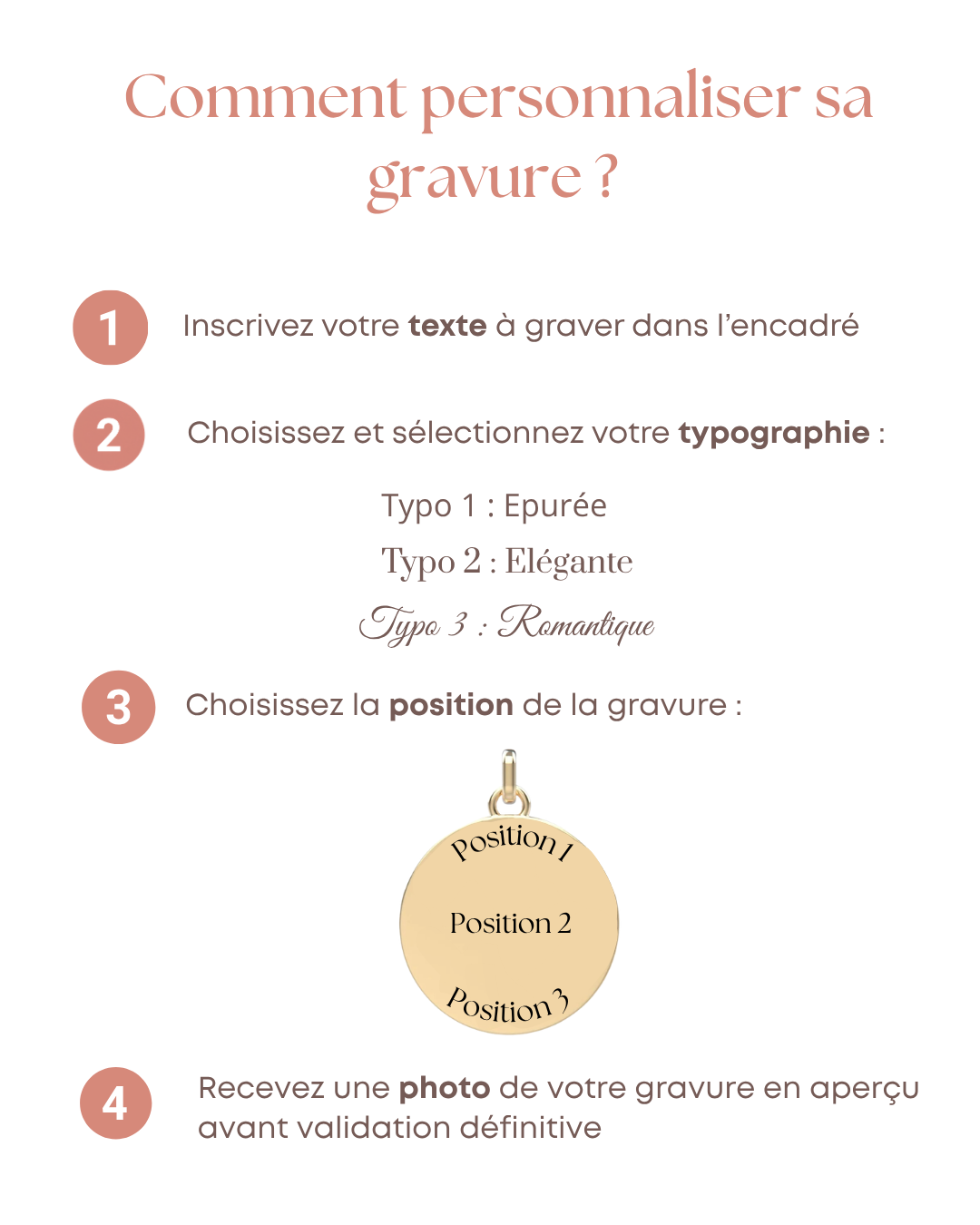 Aléria - Médaille or 18 carats charm cœur gravée | Médalhia
